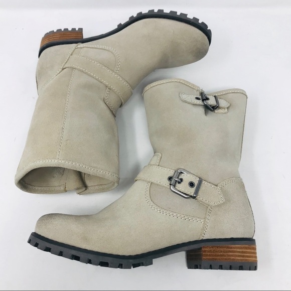 H&M Beige Suede Motorcycle Biker Boots - Picture 8 of 8